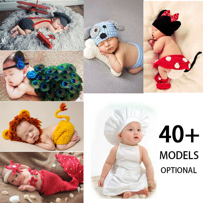 Crochet Newborn Baby Photography Props Knit Boys Girls Costume Infant Outfit New